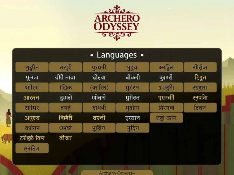 Archero Odyssey Localization - 18 Indian Languages Supported Archero Odyssey language selection screen showing 18 Indian languages
